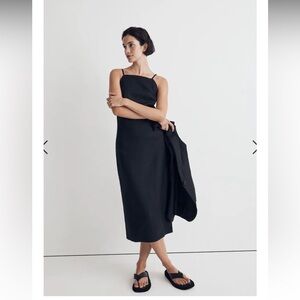 NWT Madewell Linen Goldie Midi Dress
